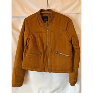 Lily & Lottie Women's Quilted Bomber Jacket‎ Size XL Brown Full Zip Outdoor